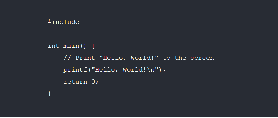 C++ Language Source Code Sample